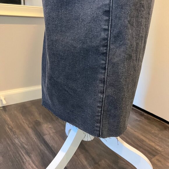 NWT Express Black Super High Rise Denim Maxi Skirt with slit, Size 8 - Picture 7 of 15